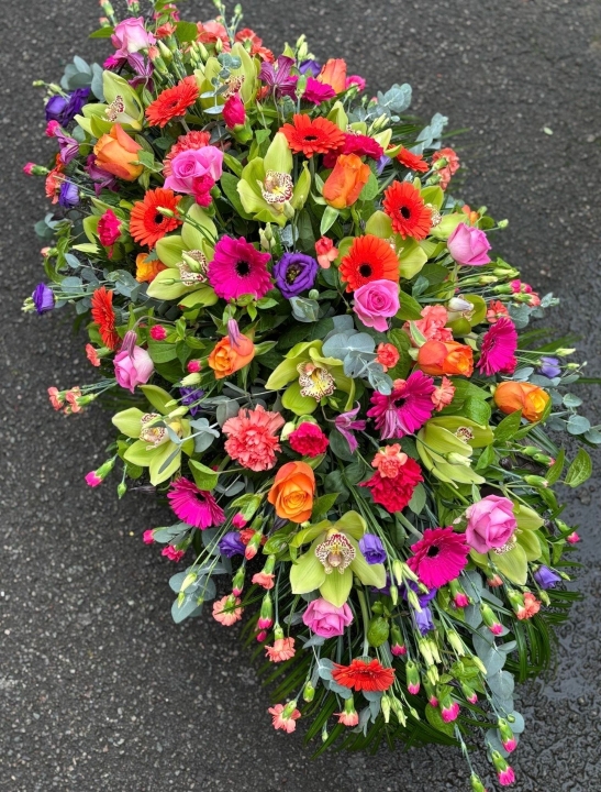 Vibrant casket spray