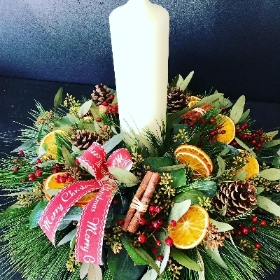 Christmas scented candle display