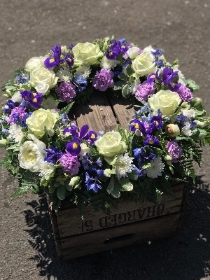 Purple white lilac wreath