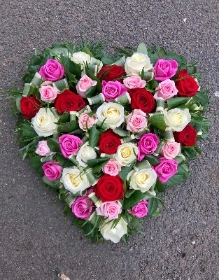 Pink and red rose heart