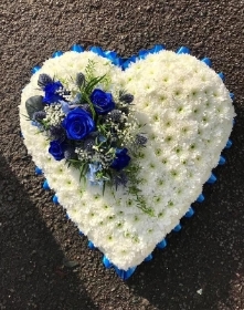 Blue and White Heart